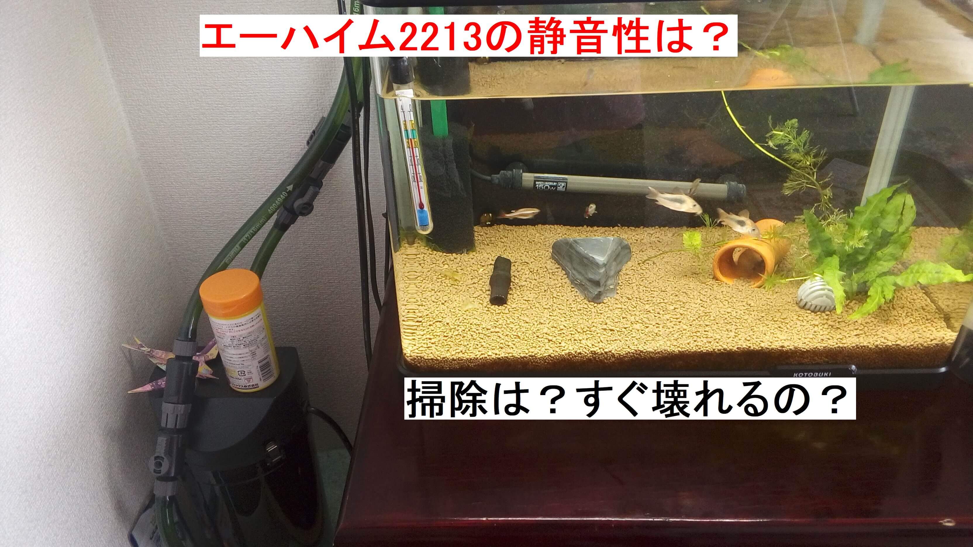 エーハイム2213の静音性は？掃除は？すぐ壊れるの？